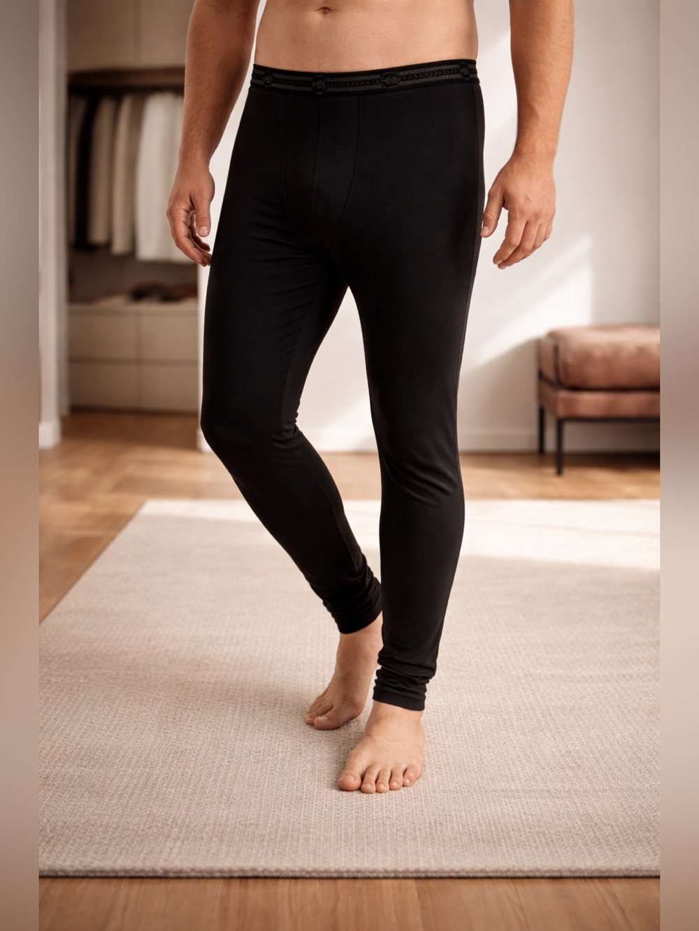 NWOT HB Men’s Big & Tall Black Base Layer Long Pants Long Johns Cold Weather - 2